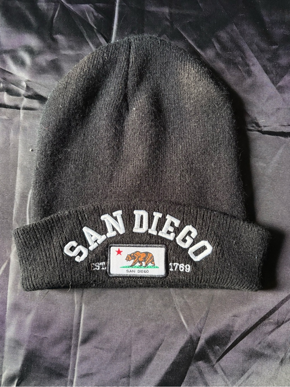 San Diego Black Knit Beanie Hat